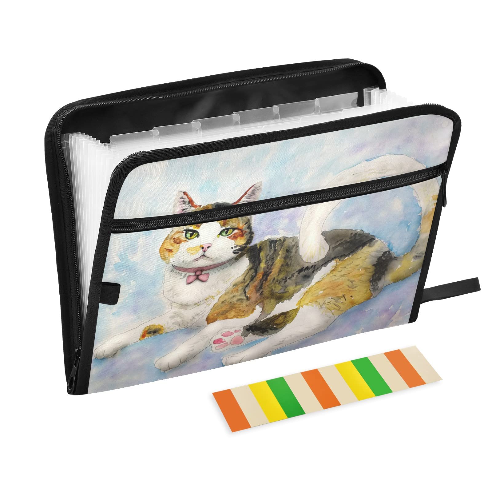 UMIRIKO 13 Pocket Expanding File Folder with Sticky Labels - Letter & A4 Size Accordion Organizer with Zipper Closure - Perfect for Office Documents, School Papers, Tax Records, and Home Organization