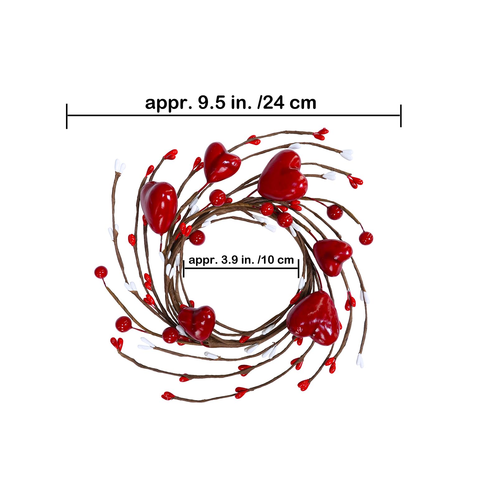 Winlyn 4-Piece Valentine's Day Candle Rings Set - 9.5