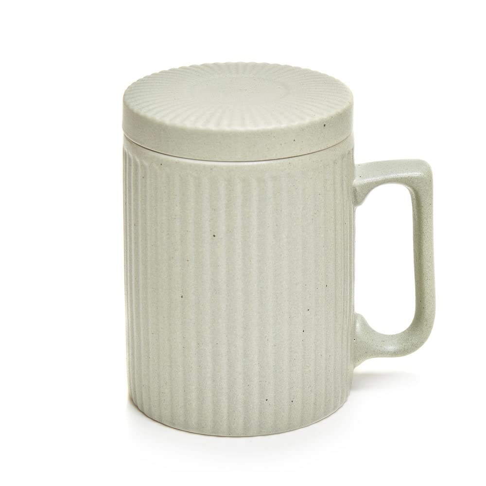12oz Insulated Coffee Mug with Lid & Saucer - Leak-Proof Travel Tea Cup, Microwave & Dishwasher Safe, BPA-Free - Perfect for Office, Home, Camping (Green)