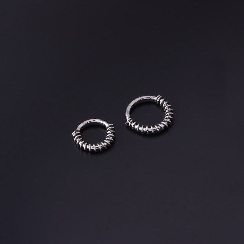 16G 8mm 10mm Stainless Steel Wire Wrap Nose Septum Ring - HSPJ718 | Hypoallergenic Body Jewelry for Women & Men | Perfect for Septum Piercing, Nose Hoops & Boho Style