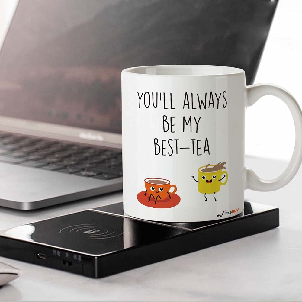 FirseBUY Best Friend Ceramic Tea Coffee Mug - 11Oz White - Perfect for Gifts, Anniversaries & Daily Use