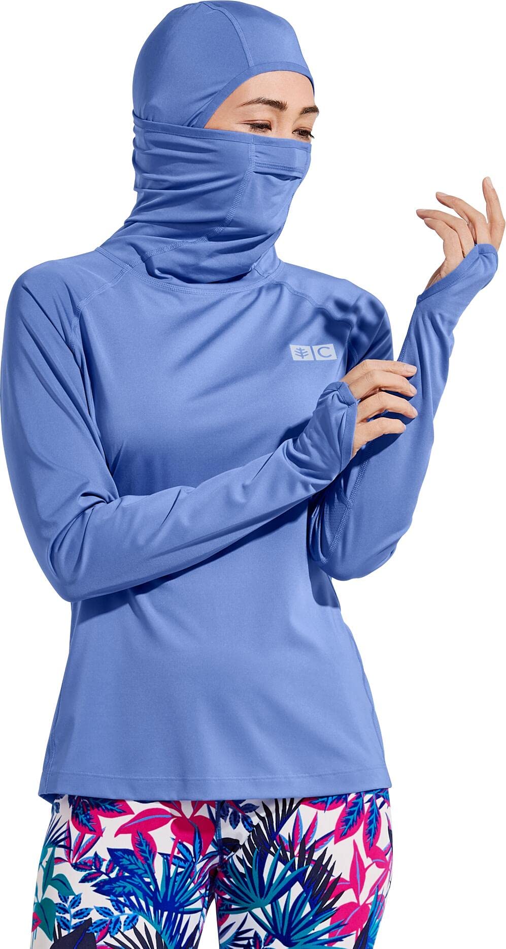 Coolibar UPF 50+ Women's Paros Sailing Hoodie - Sun Protective Long Sleeve Shirt for Outdoor Activities, Beach, Boating & Hiking | Lightweight UV Protection Clothing