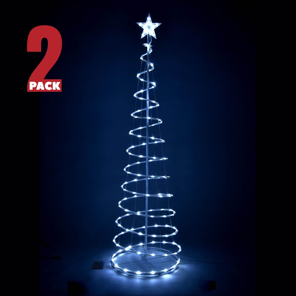 6ft LED Lighted Spiral Christmas Tree with Battery Operation - Perfect for Indoor Holiday Decor, Parties & Festive Home Lighting