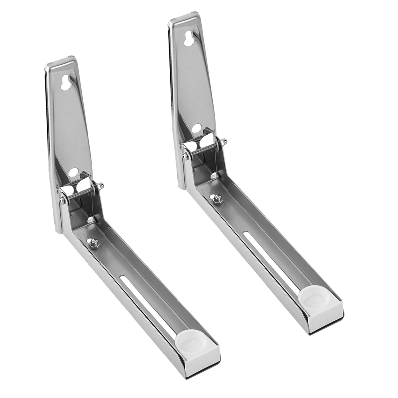 Universal Stainless Steel Microwave Mount Bracket - 2 Pack Foldable Support Frame & Wall Shelf Rack for Secure Microwave Oven Installation | Perfect for Kitchen Space Saving & Organization