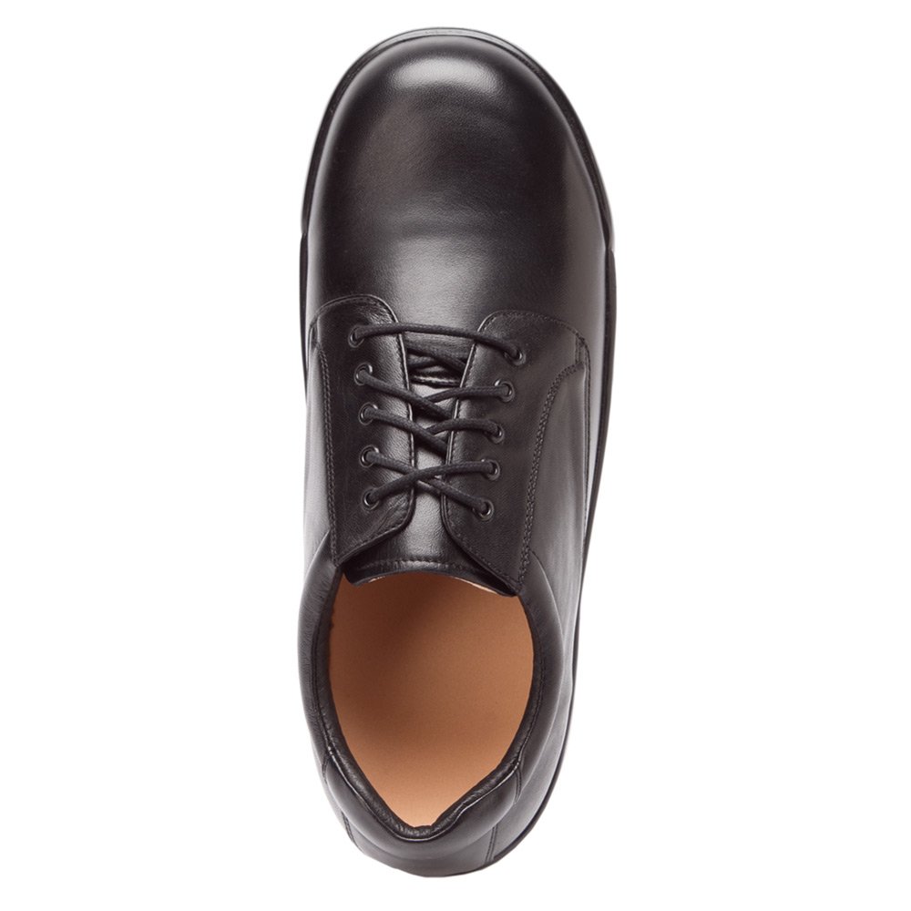 Apex Ambulator Men's Classic Oxford Dress Shoes - Black Leather, Size 11.5 Wide - Comfortable & Stylish for Business, Office & Formal Occasions
