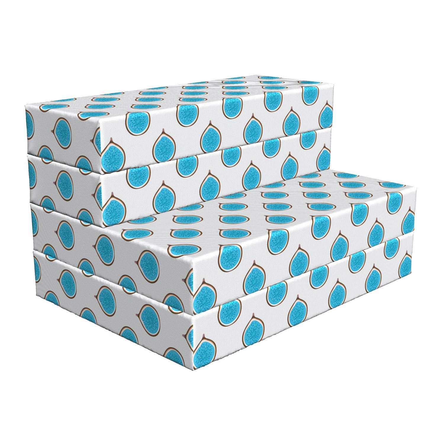 Ambesonne Foldable Mattress - Blue Sliced Fig Pop Art Design, 74.8