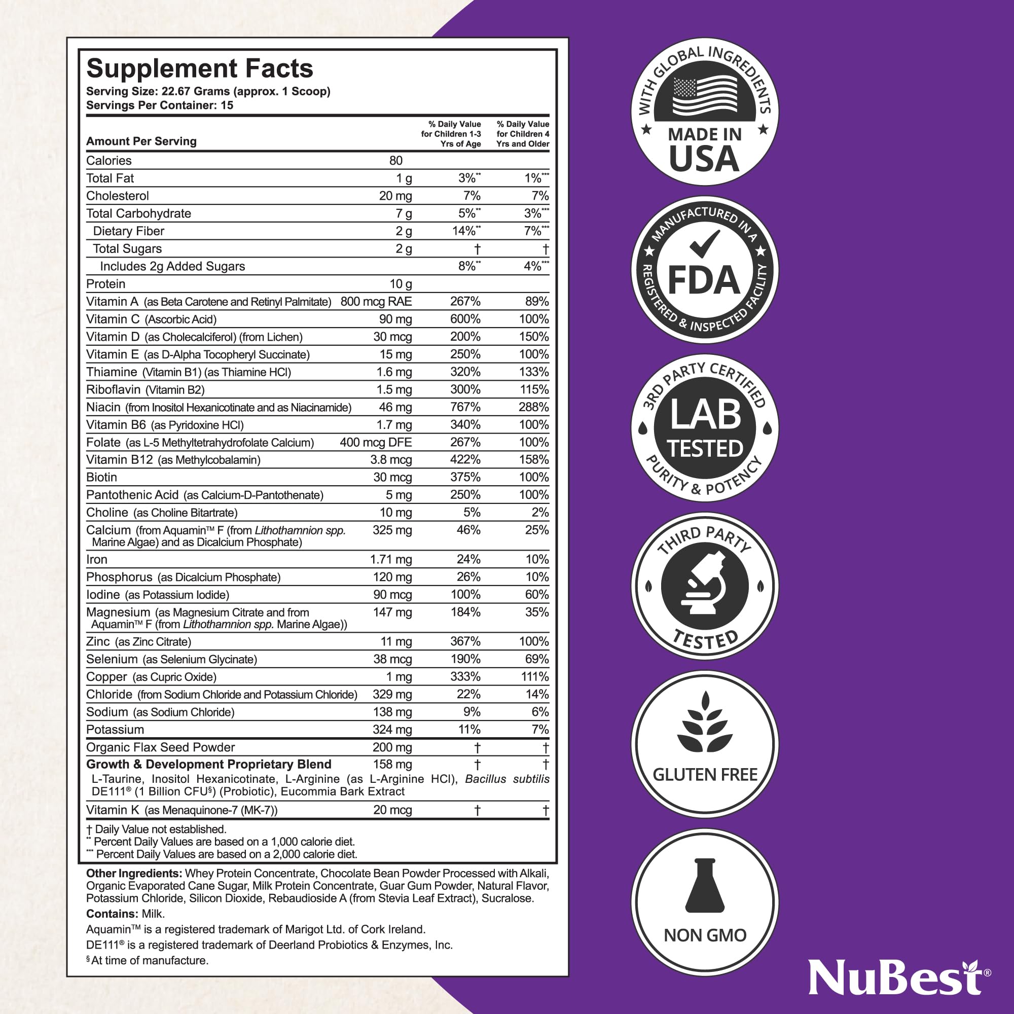 NuBest Tall Growth Protein Powder Chocolate Flavor & Doctor Taller Kids Chewable Tablets (90 Count) - Supports Kids Height Growth, Gut & Brain Health - Ideal for Active Children & Teenagers Development