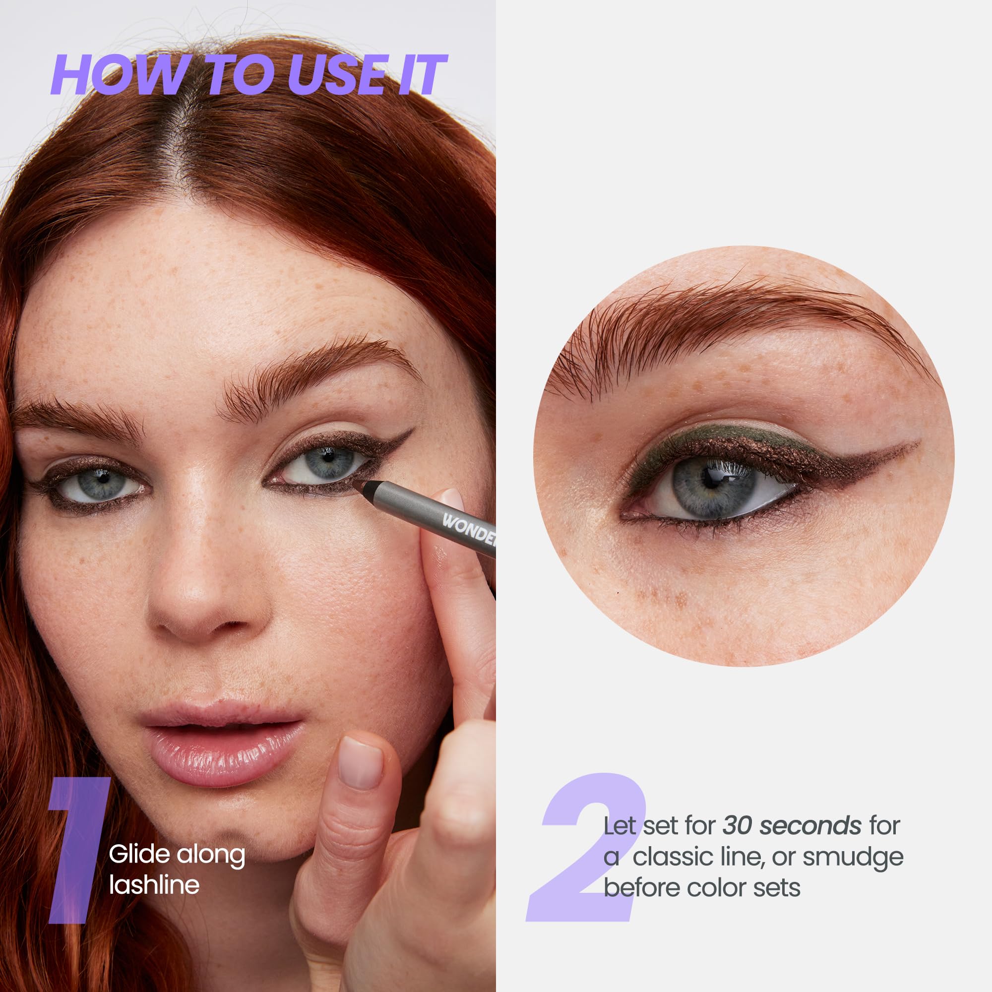 Wonderskin 1440 Longwear Brown Glitter Eyeliner - Waterproof & Smudge Proof for Day & Night Looks