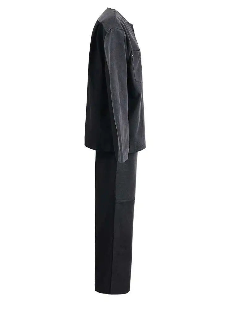 Women's Big Size Denim Jacket & Wide Leg Pants Two-Piece Set - O Neck Long Sleeve Fashion Outfit for Spring & Autumn 2025 (CPG1262) | Casual Wear, Street Style & Office Chic
