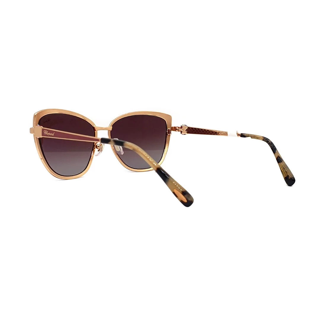 Chopard SCHC16S 57 8MZP Women's Pink Gold Gradient Grape Polarized Sunglasses - Luxury Fashion Accessory for Beach, Driving & Outdoor Activities