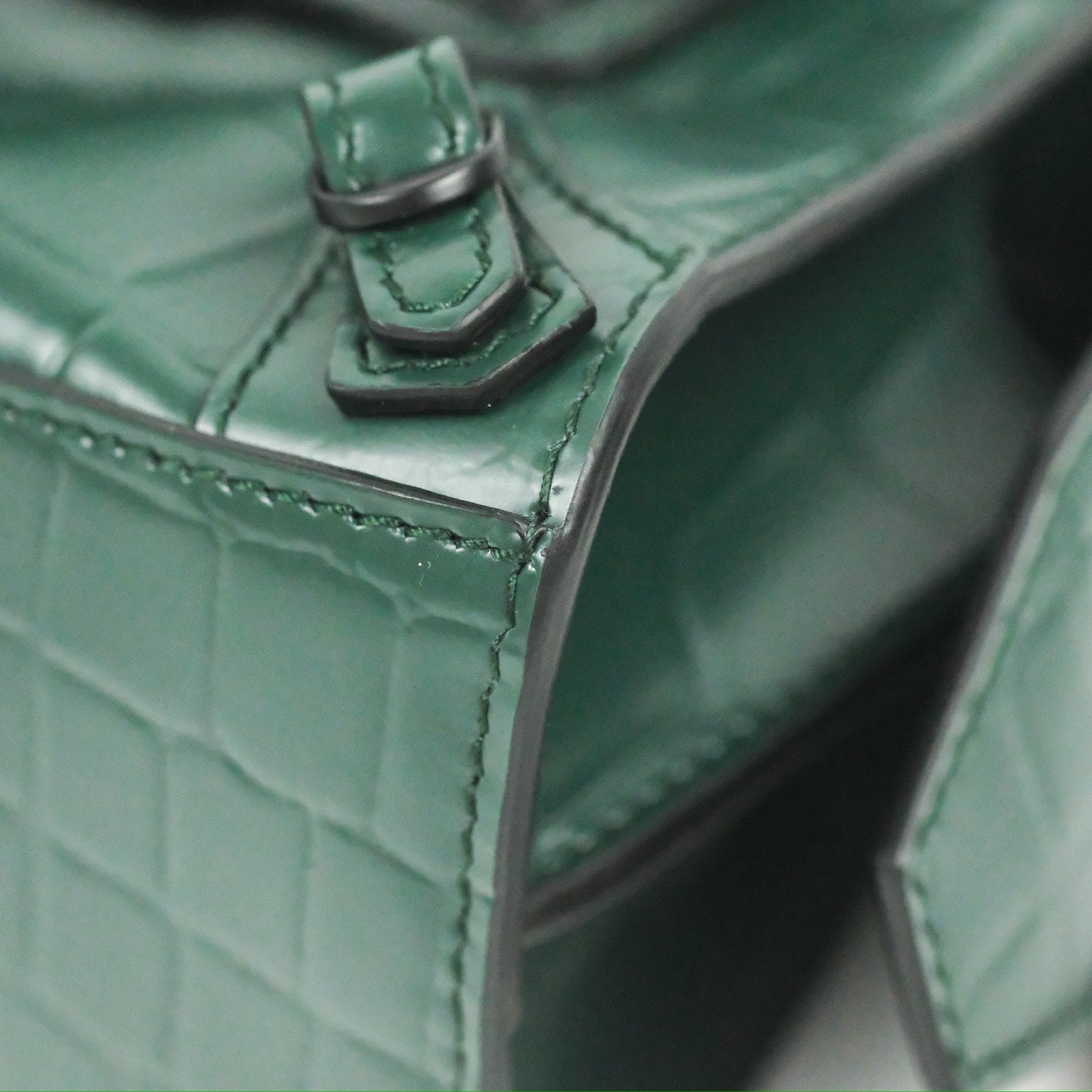 Balenciaga Mini Neo Classic City Bag - Green Crocodile Embossed Leather Crossbody Bag for Women | Perfect for Everyday Use, Parties & Travel