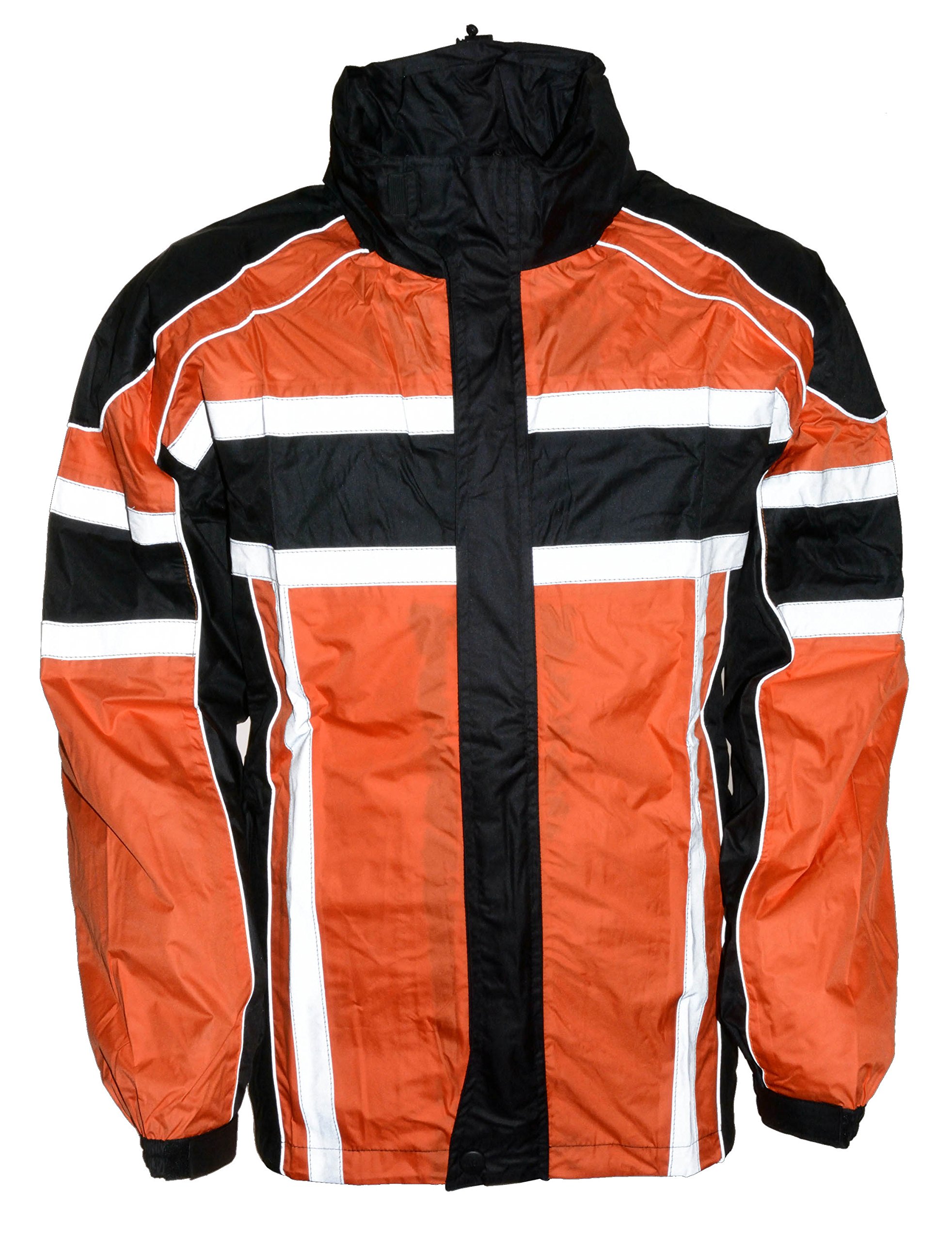 Milwaukee Men's Waterproof Rain Suit with Reflective Strips - High Visibility Orange Rain Gear for Motorcycle Riders, Construction Workers & Outdoor Enthusiasts