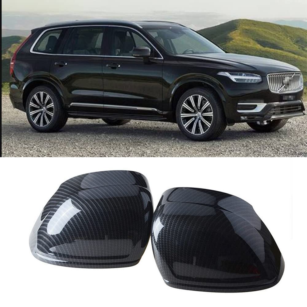 Carbon Fiber Mirror Housing for Volvo XC60 2018-2020 - Side Mirror & Rearview Mirror Cover Replacement - Durable & Stylish Car Accessory for Enhanced Driving Safety & Vehicle Protection