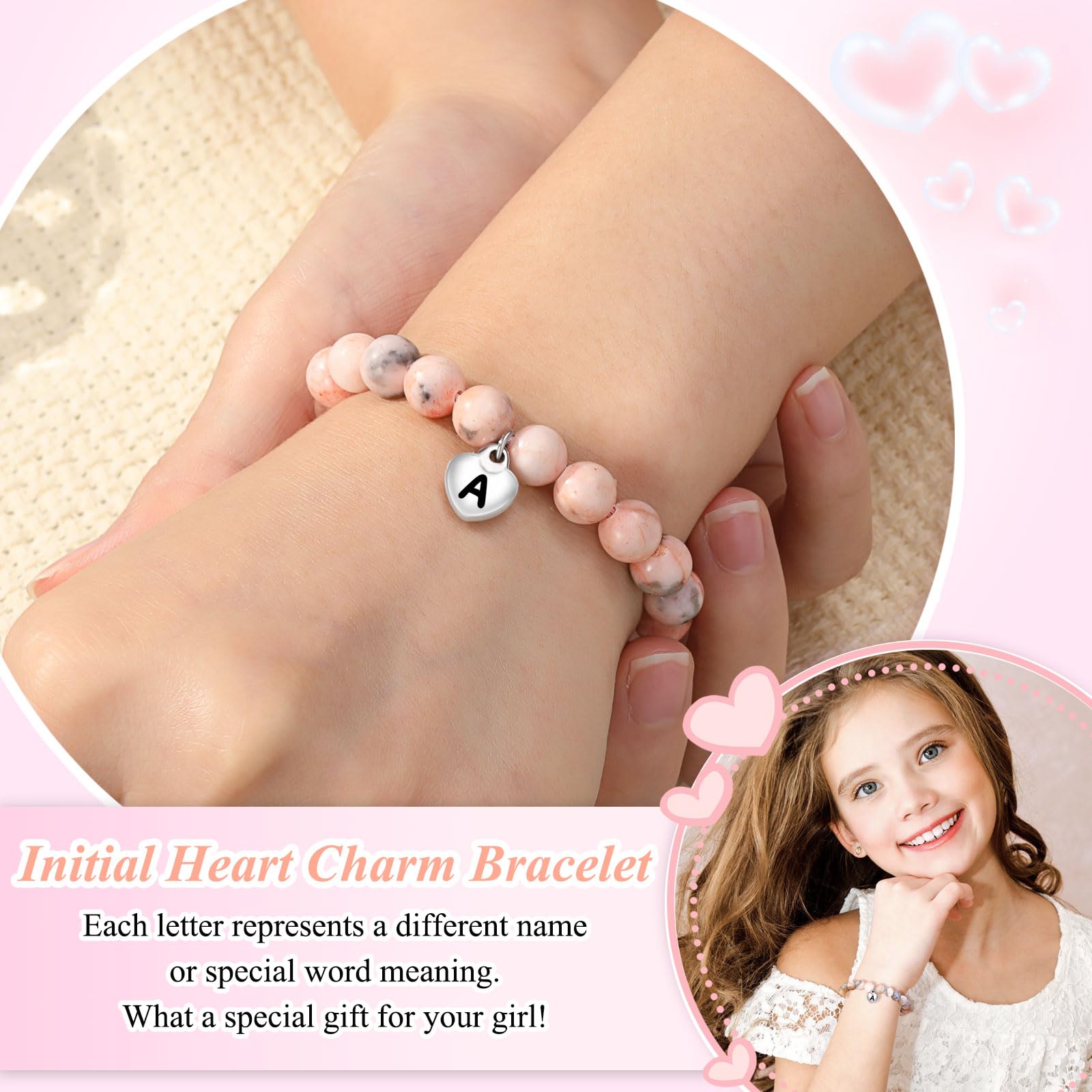 UNGENT THEM Initial Charm Bracelet for Women & Teen Girls - Personalized Letter Jewelry Gift for Birthday, Christmas, Valentines - Perfect for Everyday Wear, Party Accessories & Special Occasions