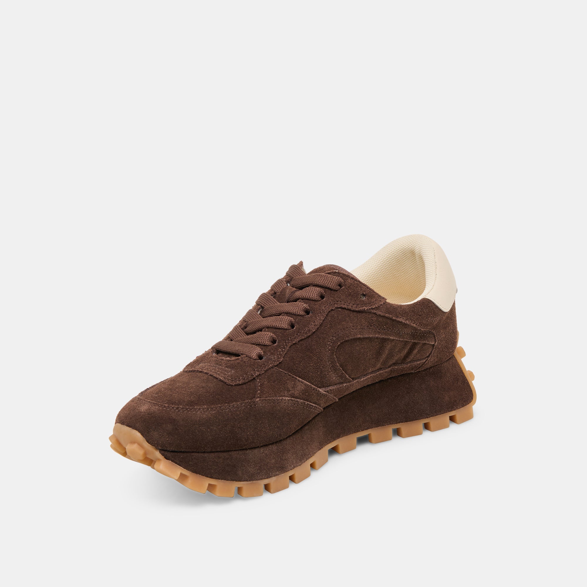 TRICIA Women's Sneakers - DK Brown Suede Casual Shoes for Walking, Running & Everyday Comfort | Stylish & Lightweight Footwear for Workouts, Errands & Outfits