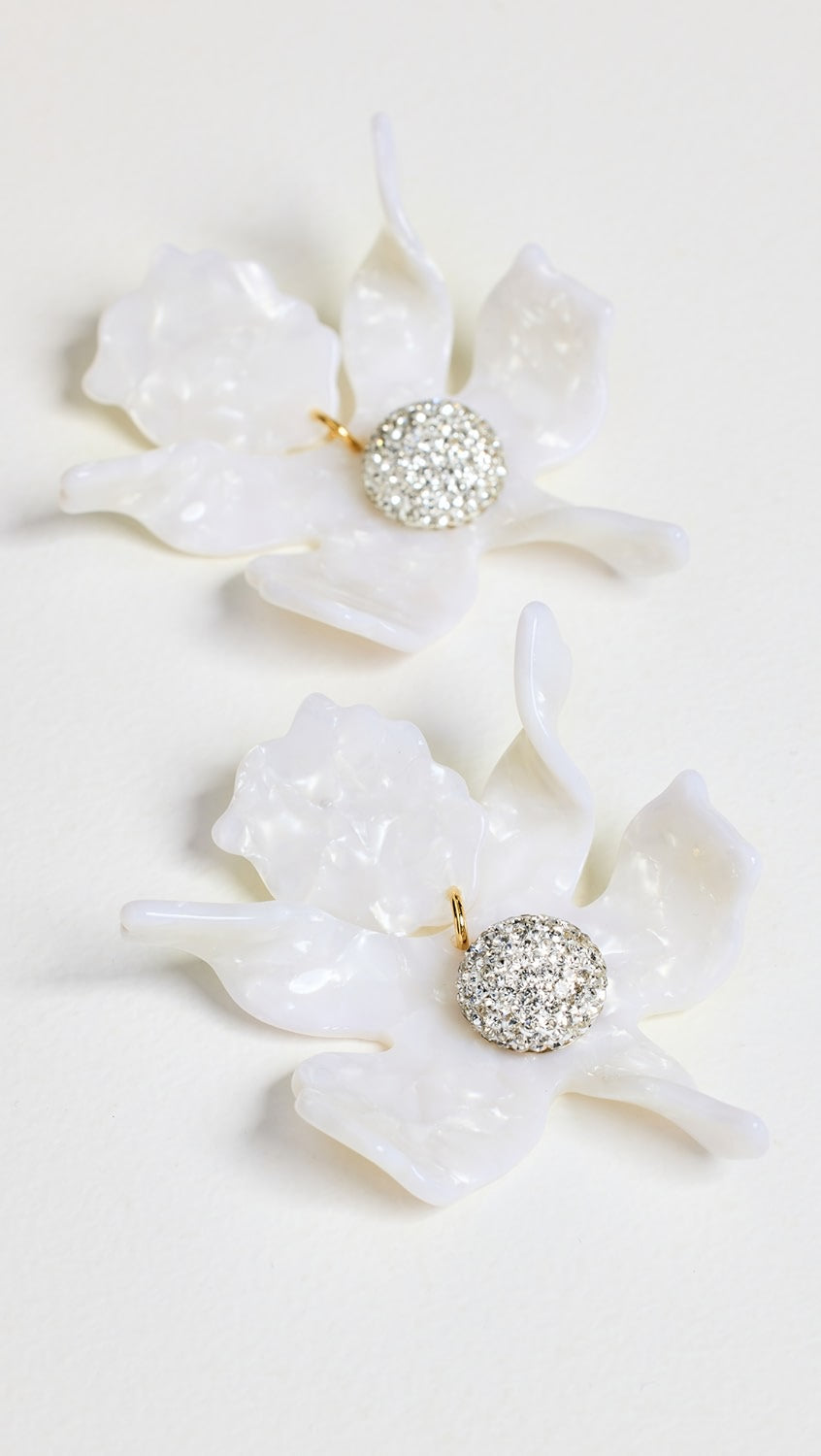 Lele Sadoughi Crystal Lily Earrings - Elegant Floral Dangle Earrings for Women | Perfect for Weddings, Parties & Special Occasions
