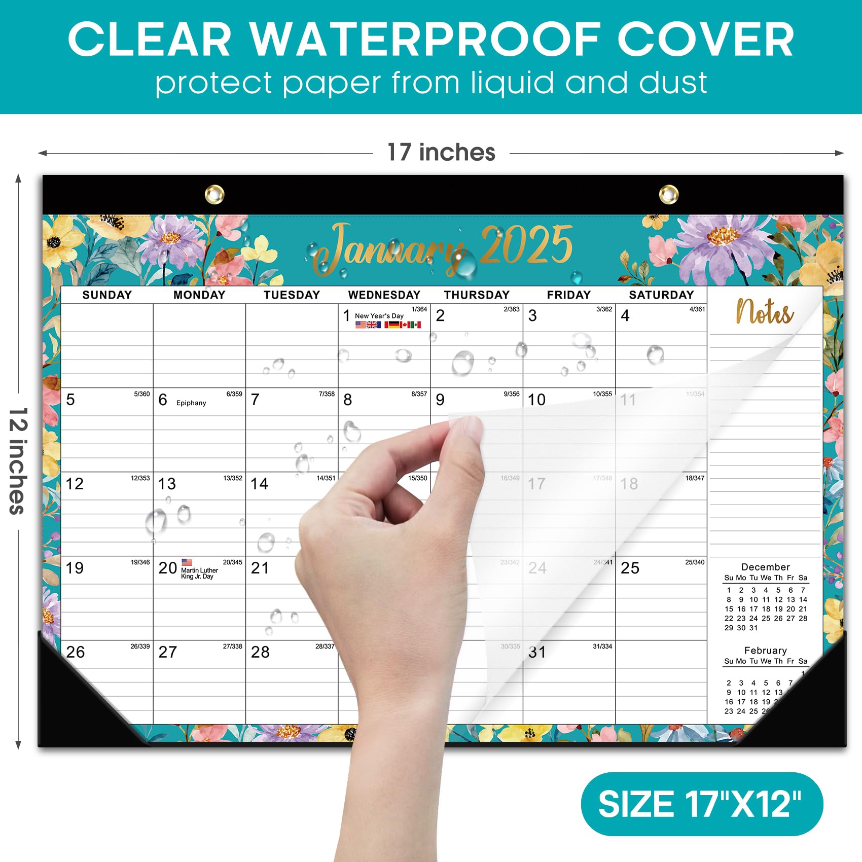 2025-2026 18-Month Desk Calendar (Jan 2025 - Jun 2026) | Large 17