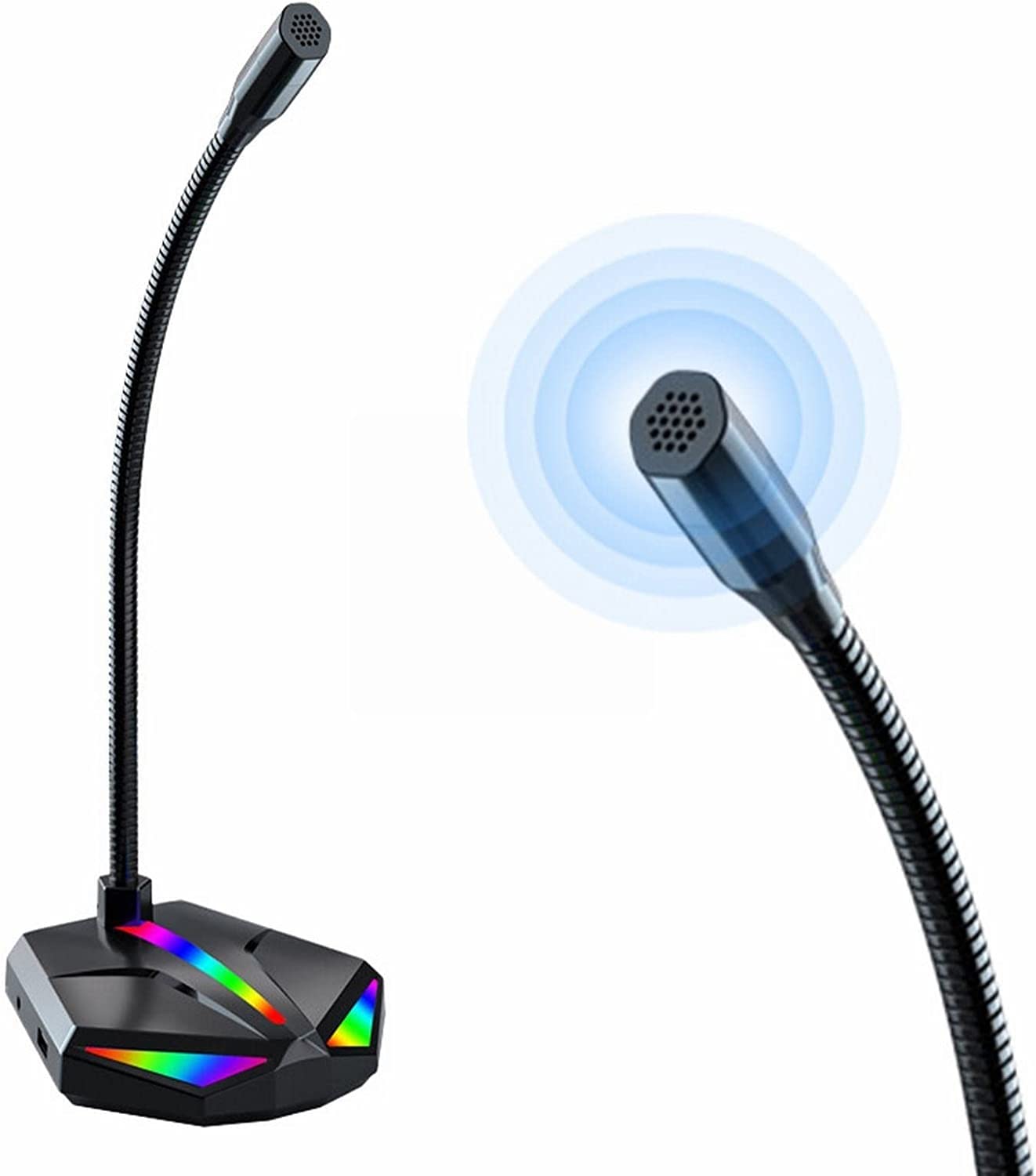 3.5mm Gooseneck Computer Microphone for PC & Laptop - Ideal for Online Meetings, Gaming & Podcasting