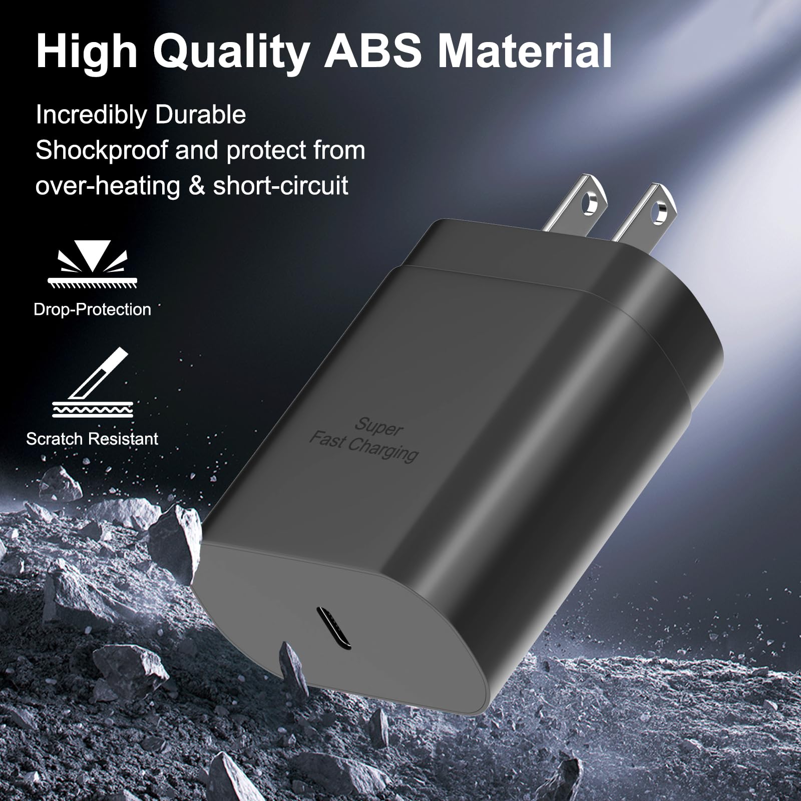 Samsung 25W USB-C Super Fast Charging Power Adapter, PD Charger Block for Samsung Galaxy S25 Ultra/S25/S25+/S24 Ultra/S24/S24+/S23 Ultra/S23/S23+/S22/S22 Ultra/S22+/Note 20/S20/S21/S10, Tab S8 (2 Pack) - Fast Charging for Home, Office & Travel