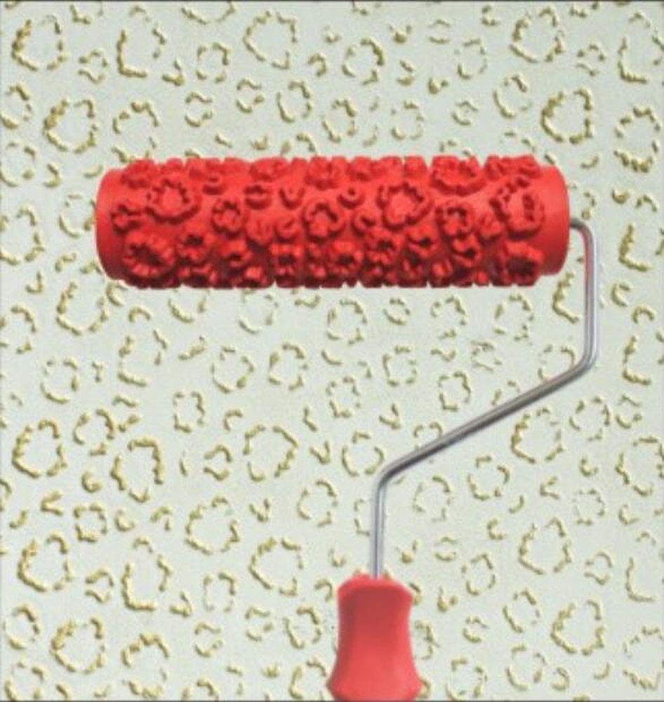 BUUEERR 7 Inch DIY Paint Roller with 300+ Decorative Patterns (AE2) - Textured Rubber Art Roller with Plastic Handle for Wall Painting, Furniture Stenciling & Creative Home Decor Projects