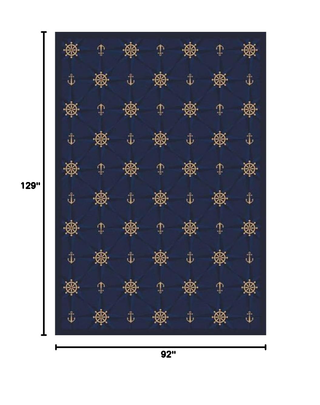 Joy Carpets Kaleidoscope Mariner's Tale Whimsical Navy Area Rugs for Kids Bedroom, Playroom & Nursery – Soft Non-Slip Children's Rug