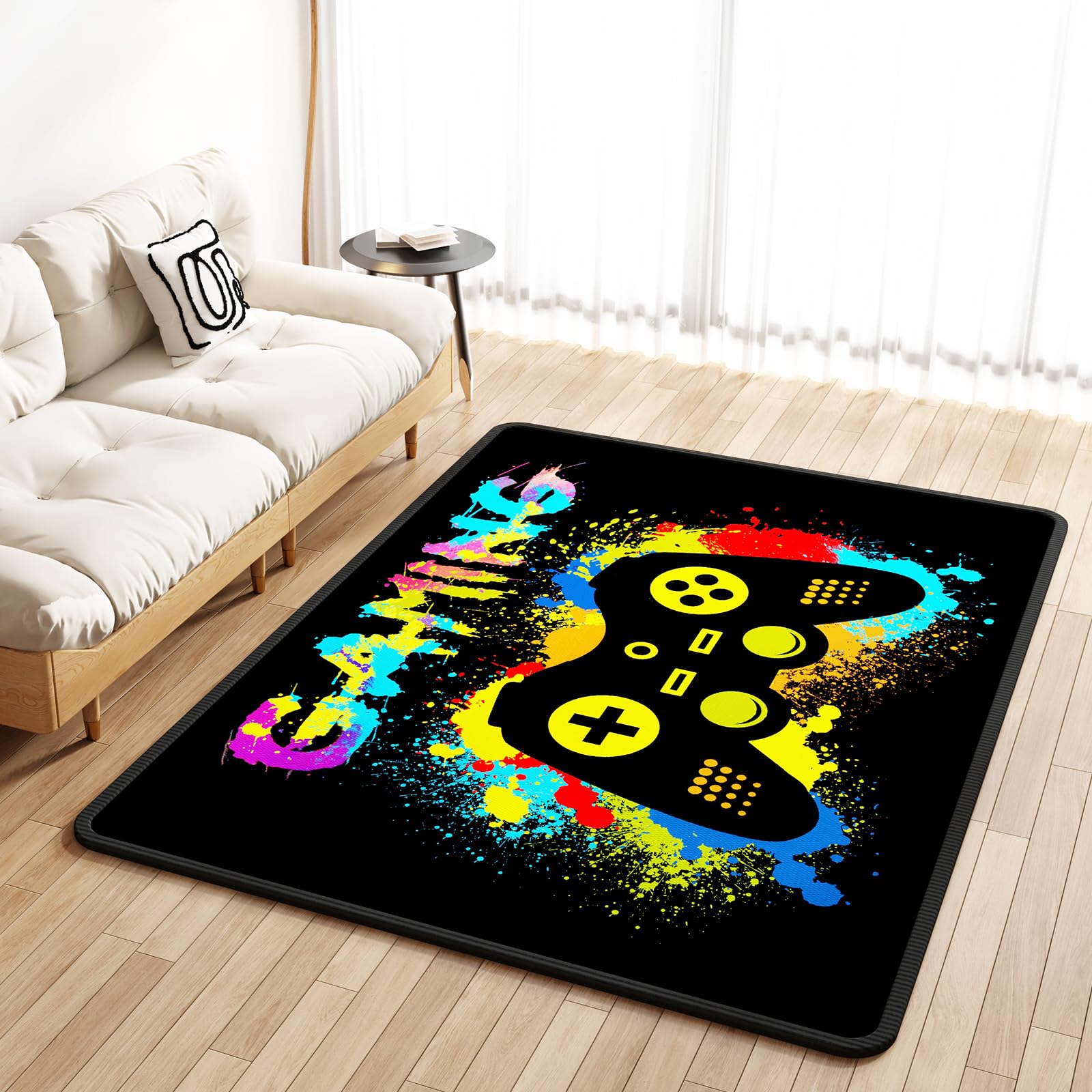 Premium Gaming Area Rug for Boys - 60x39 Inch Gamer Carpet for Game Room, Bedroom, Playroom & Living Room Decor - Soft & Durable Gaming Mat for PC, Console & VR Setup
