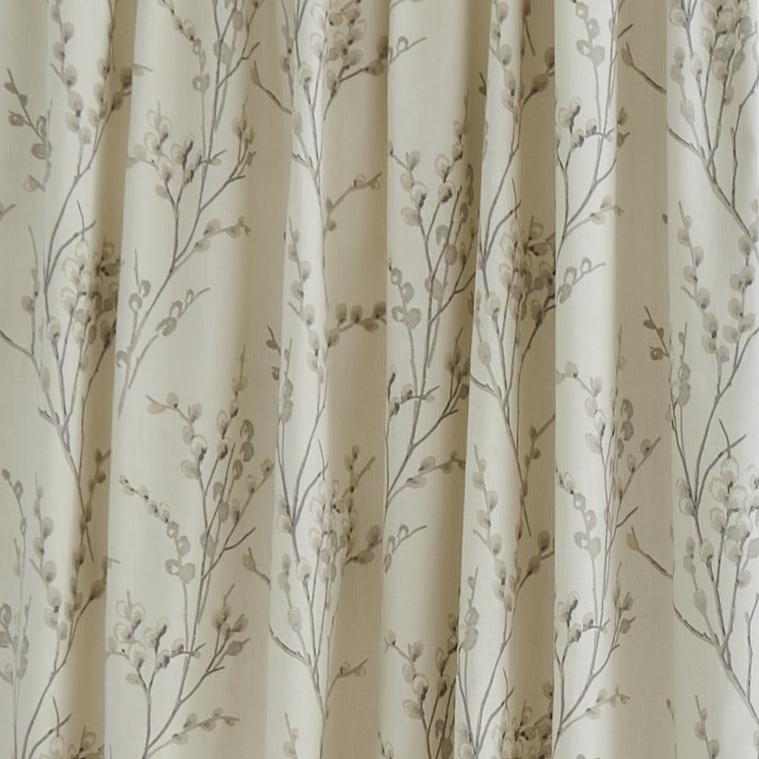 Laura Ashley Pussy Willow Pencil Pleat Curtains - Elegant Floral Print Window Treatments for Living Room & Bedroom Decor