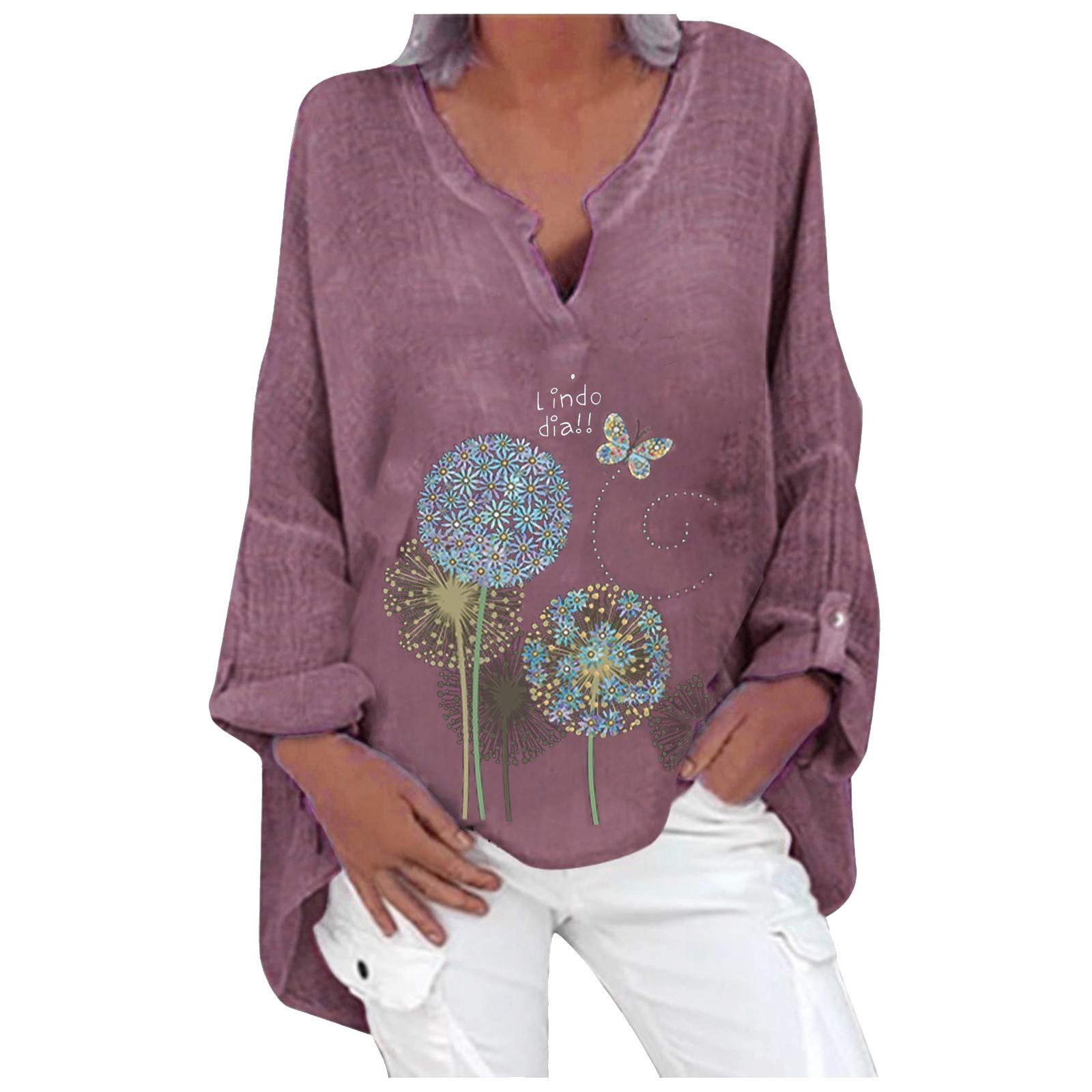 Floral Print Women's Casual Tunic Top - Crewneck Blouse for Summer & Fall | Workout, Office & Everyday Wear