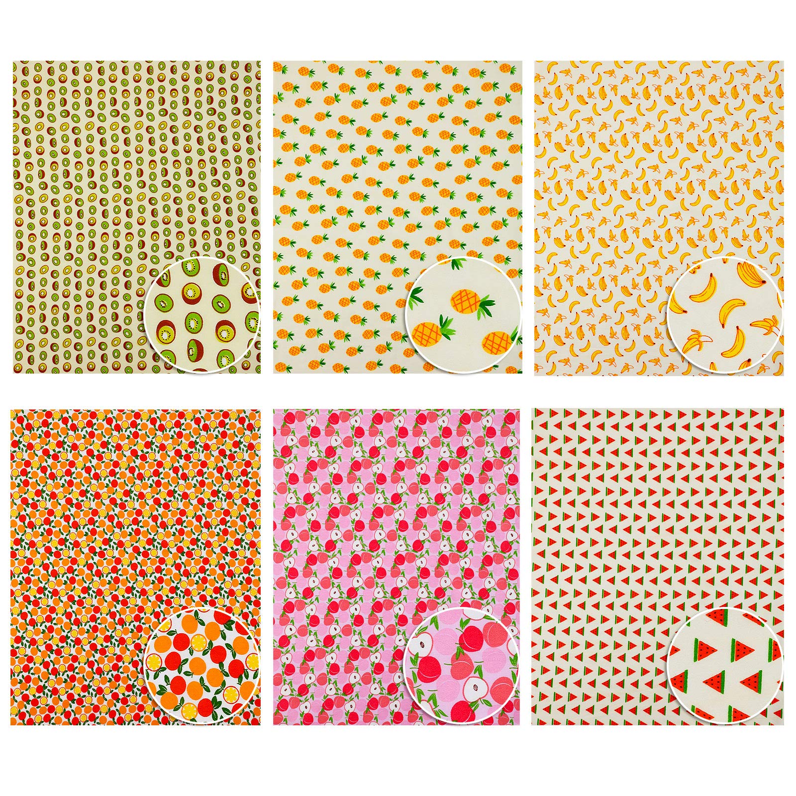 12-Piece Printed Fruit Fabric Fat Quarters Bundle - 20