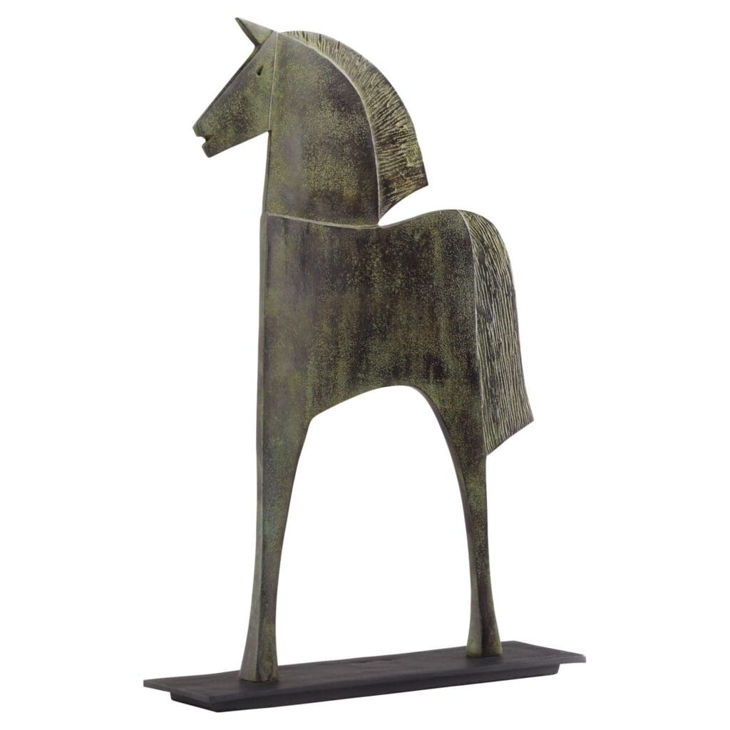 Cyan Design 11668 Etruscan Steed Verdigris Large Statue - Handcrafted Bronze Horse Sculpture for Home Decor, Office & Garden