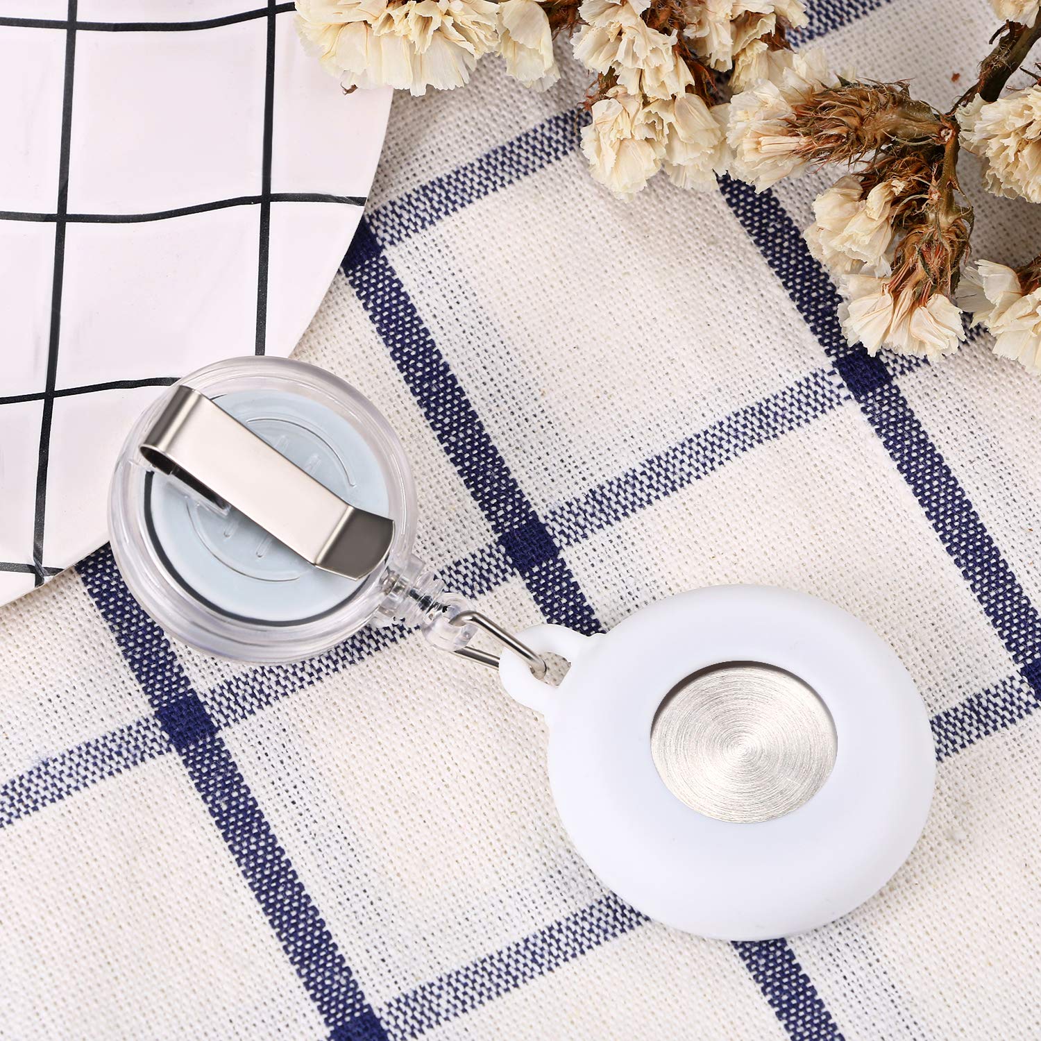 Nurse Watch for Women - Clip On Hanging Watch with Silicone Cover & Retractable Fob - Perfect for Nurses, Doctors & Paramedics - Stylish Pearl White Design - Ideal for Medical Shifts, Clinical Work & Healthcare Professionals
