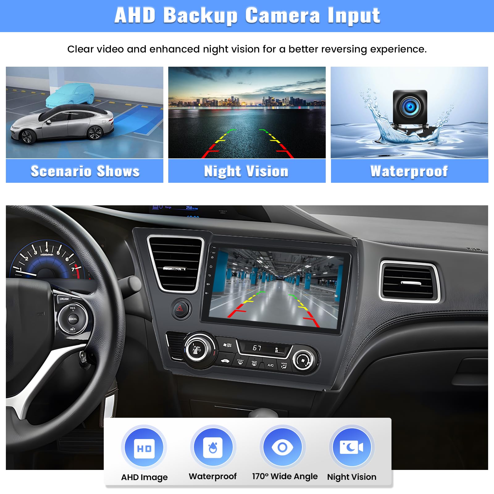 2GB RAM 64GB ROM Android 13 Car Stereo for Honda Civic 2013-2017 | 9