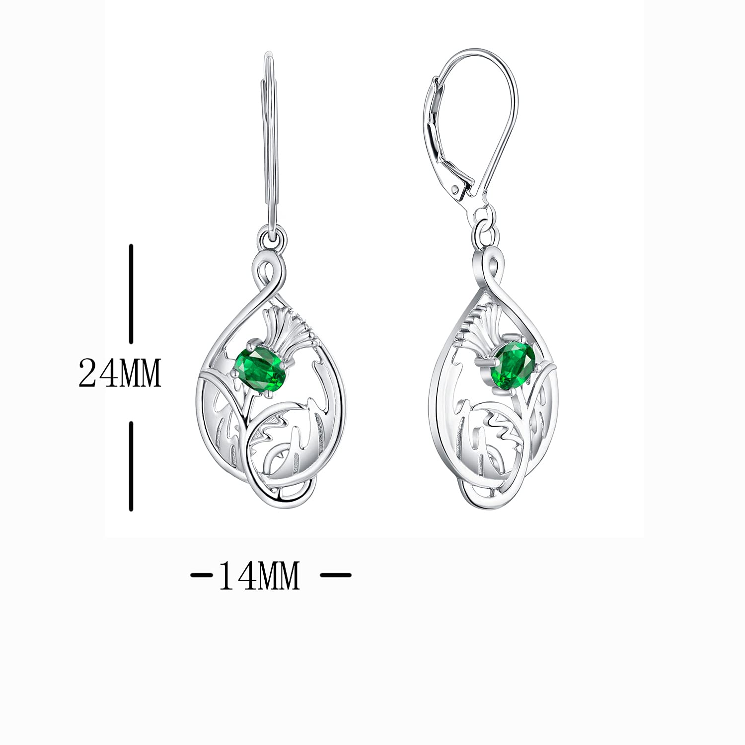 Scottish Thistle Earrings 925 Silver Outlander Jewelry for Women - Perfect for Weddings & Parties