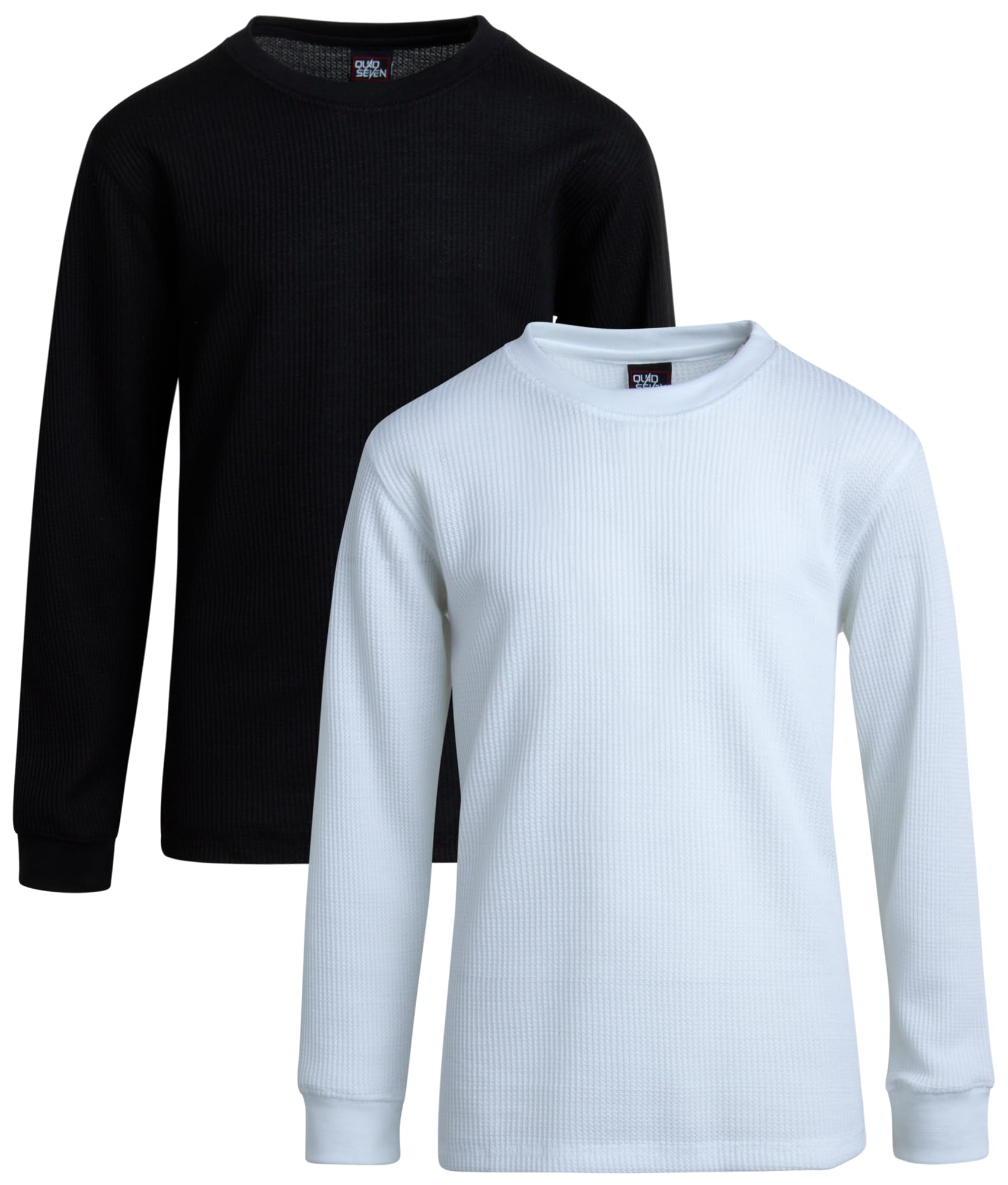 Boys' Thermal Shirt 2 Pack - Waffle Knit Long Sleeve Crewneck T-Shirt for Kids (8-18 Years) - Warm Winter Base Layer for School, Outdoor Activities & Casual Wear