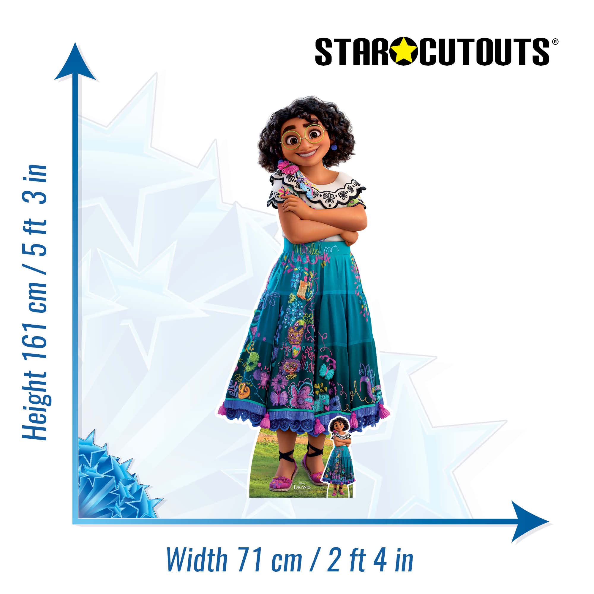 STAR CUTOUTS SC4104 Mirabel Encanto Life-Size Cardboard Cutout Standee - Free 2pc Mini Party Decorations & Gift (Red) | Perfect for Disney Movie Themed Parties, Birthday Decorations & Photo Booths