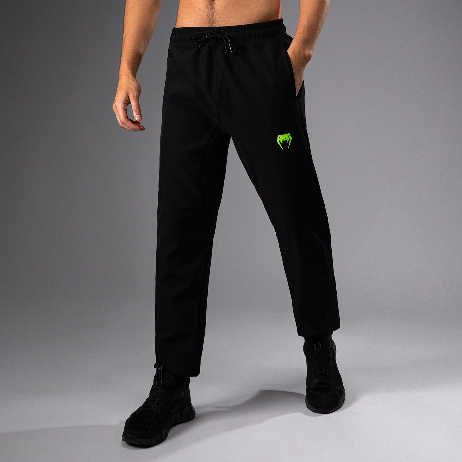 Venum Training Camp 4.0 Joggers for Men - Black & Neon Green Workout Pants - Lightweight & Breathable MMA, Gym & Running Trousers