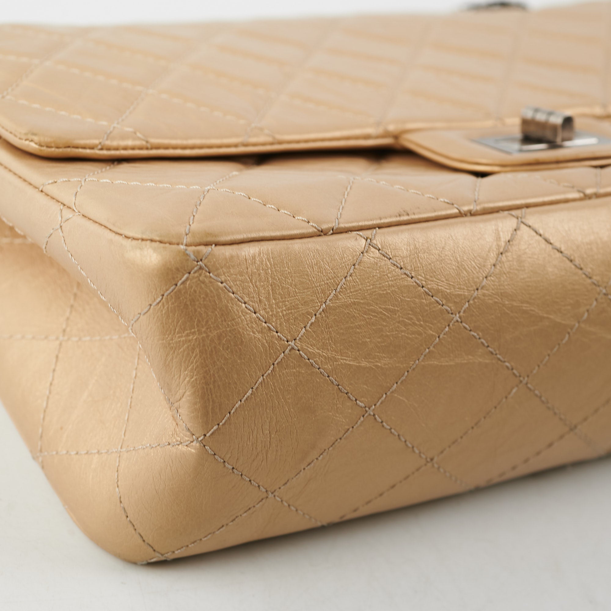Chanel Maxi Reissue 2.55 Gold Leather Shoulder Bag - Luxury Designer Handbag for Women, Perfect for Evening Events & Special Occasions