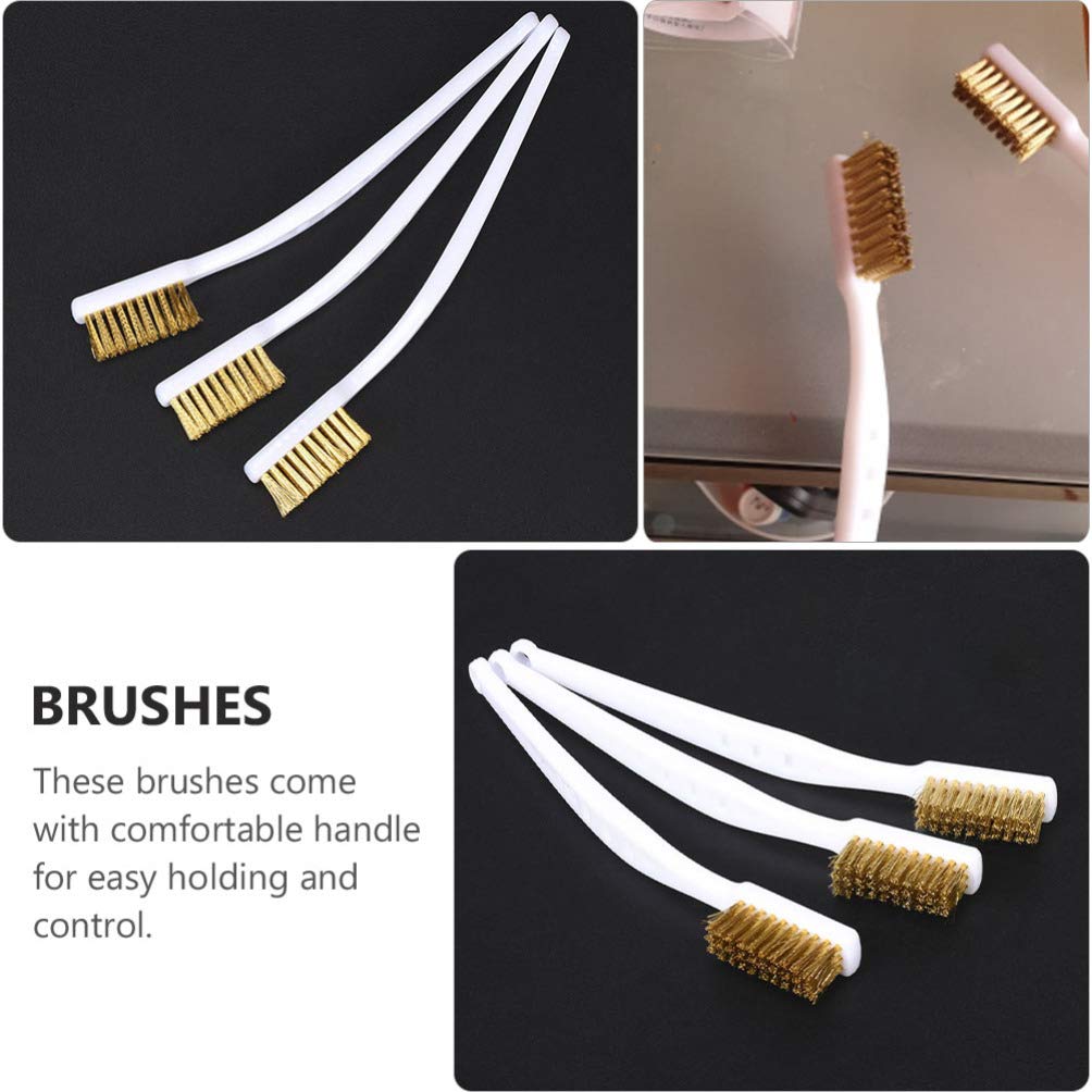 3D Printer Nozzle Cleaning Kit - 3pcs Brass Wire Brush Set for BBQ Grill & 3D Printer Extruder Maintenance - Perfect for Removing Clogs & Residue in 3D Printing & Grill Cleaning