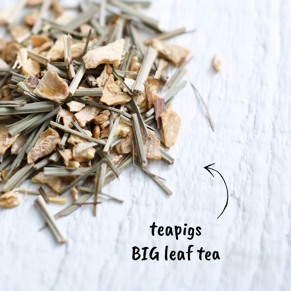 teapigs Herbal Tea Bags - Ginger Lemon Flavor, Whole Leaf Tea, 50 Count Pack | Perfect for Relaxation, Cold Relief & Daily Wellness