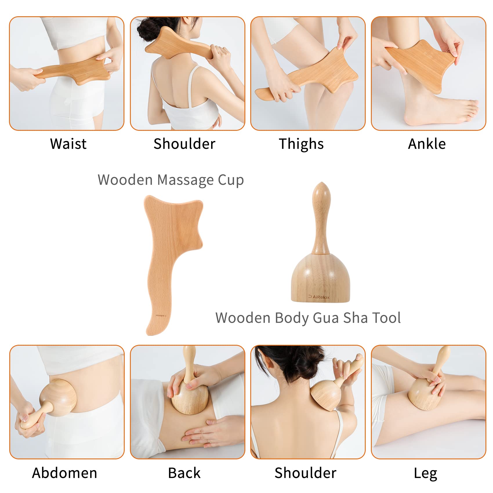 7-Piece Wood Therapy Massage Set for Body Shaping & Cellulite Reduction - Colombian Maderoterapia Kit with Lymphatic Drainage Tools for Neck, Back & Waist Pain Relief - Perfect for Spa, Home Use & Professional Therapists