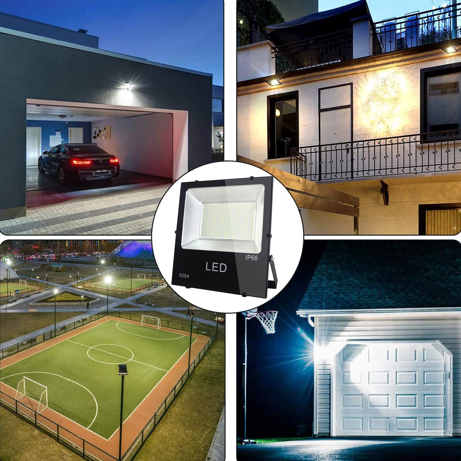 200W 20000LM Willpower LED Flood Lights - IP66 Waterproof Outdoor Security Lighting for Stadiums, Sports Fields, Backyards, Parking Lots (80V-240V, 6000K Daylight White) - Perfect for Commercial & Residential Area Illumination