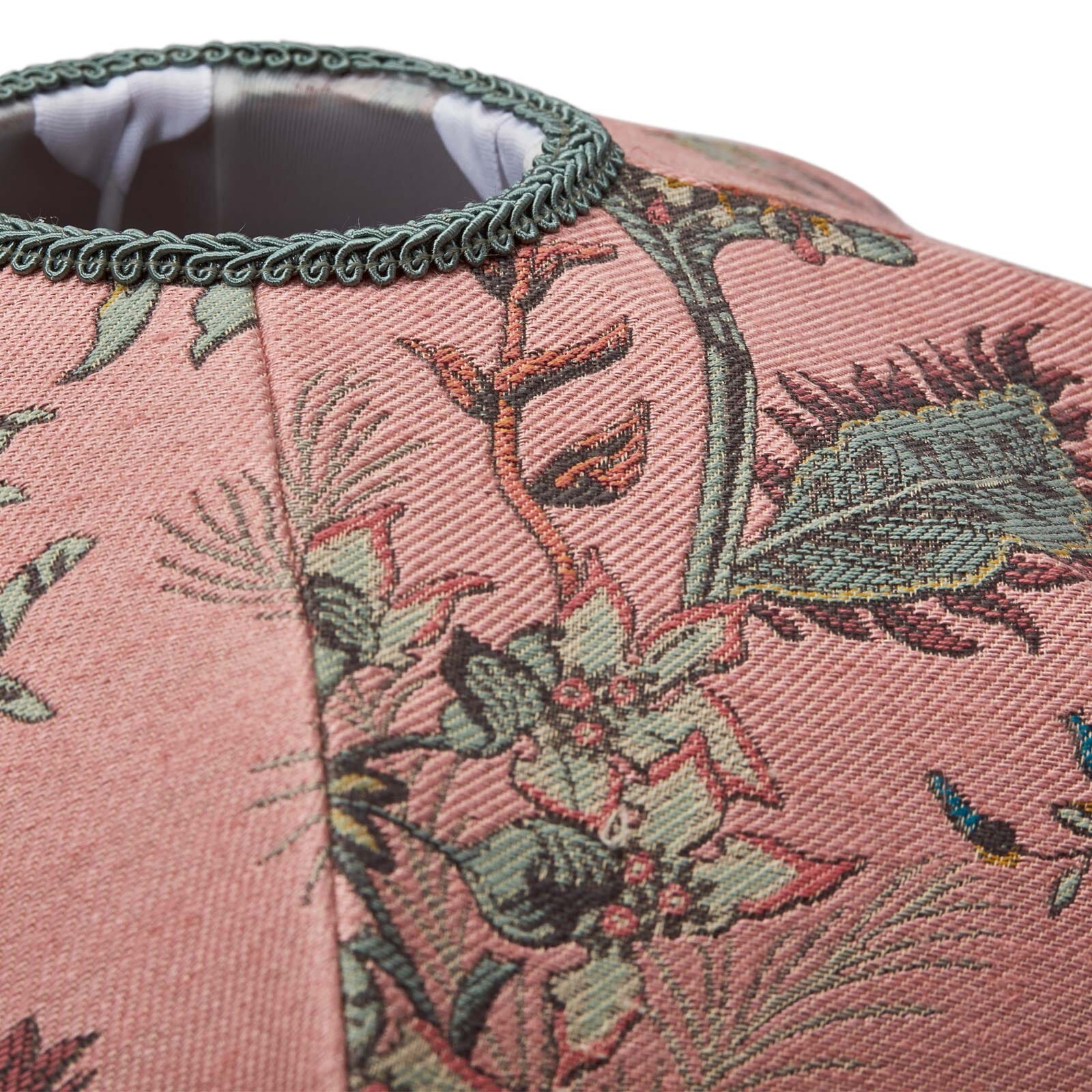 FLORA FANTASIA Jacquard Tilia Lampshade in Bisque Pink - Elegant Floral Home Decor for Bedroom, Living Room & Nursery Lighting