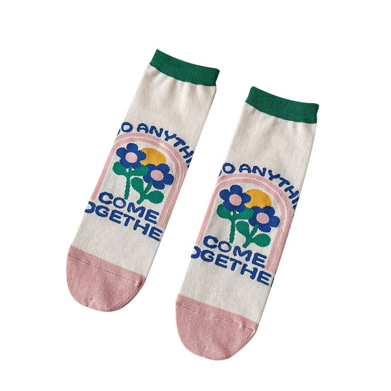 Women's Casual Scroll Print Crew Socks - Soft Short Ankle Socks for Everyday Wear - Perfect for Work, Gym & Lounge