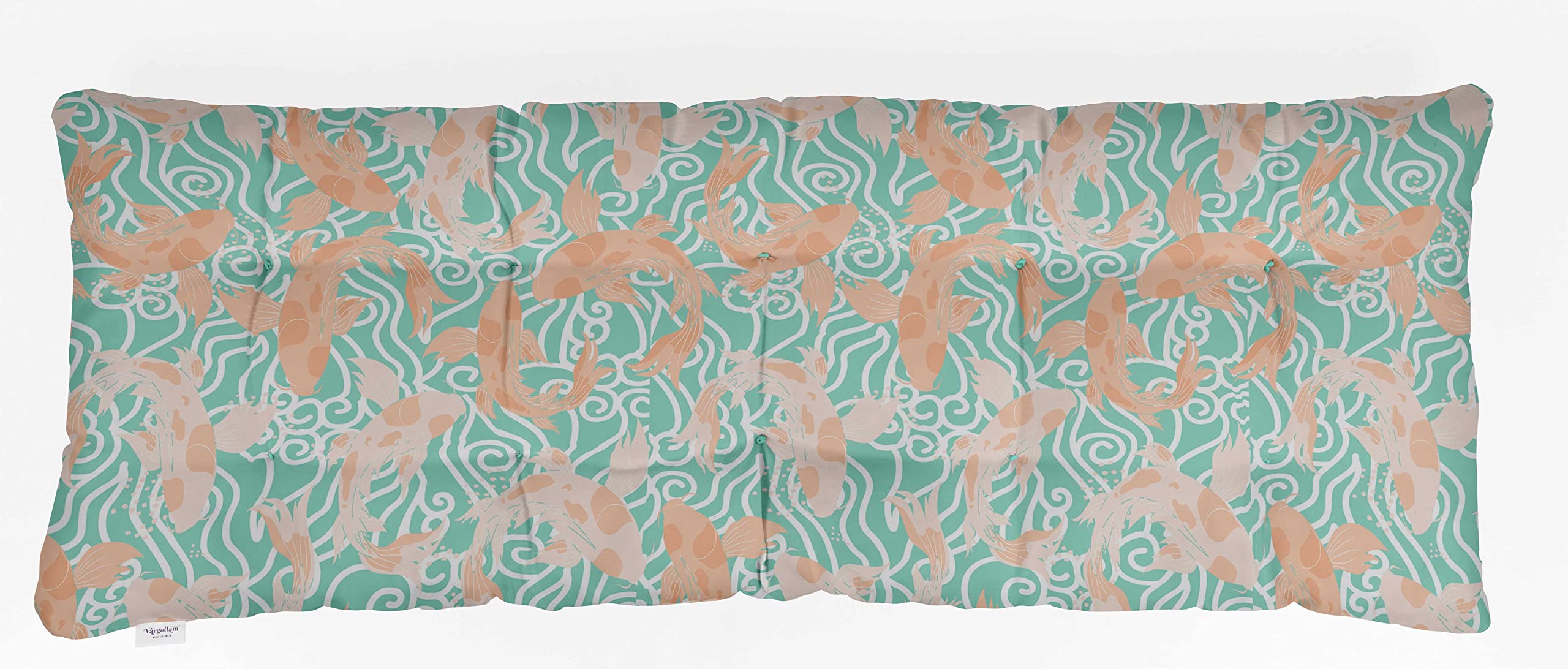 Waterproof Printed Outdoor Bench Cushion - Aquamarine Green Patio Lounger Seat Cover for Garden, Porch & Poolside Furniture - Weather-Resistant Decor for Outdoor Relaxation