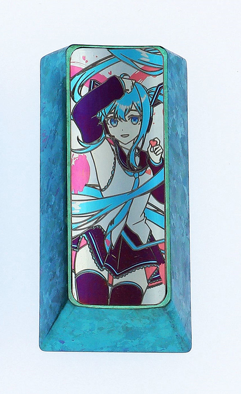 Hatsune Miku 2U Vertical Version Custom Keycap - Anime Keyboard Art Pad Enter Key, Metal Decorative Keycap for Mechanical Keyboards | Perfect for Gamers, Anime Fans & Keyboard Enthusiasts