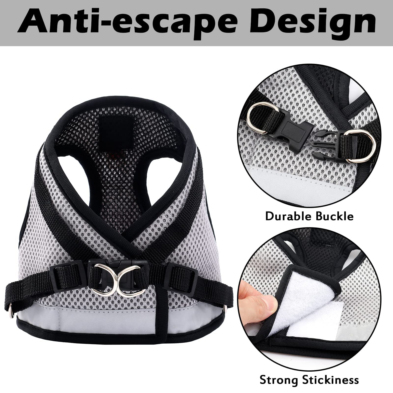 **Escape-Proof Adjustable Cat Harness & Leash Set – Breathable Reflective Kitten Harness for Small to Medium Cats – Perfect for Walking, Hiking & Outdoor Adventures**
