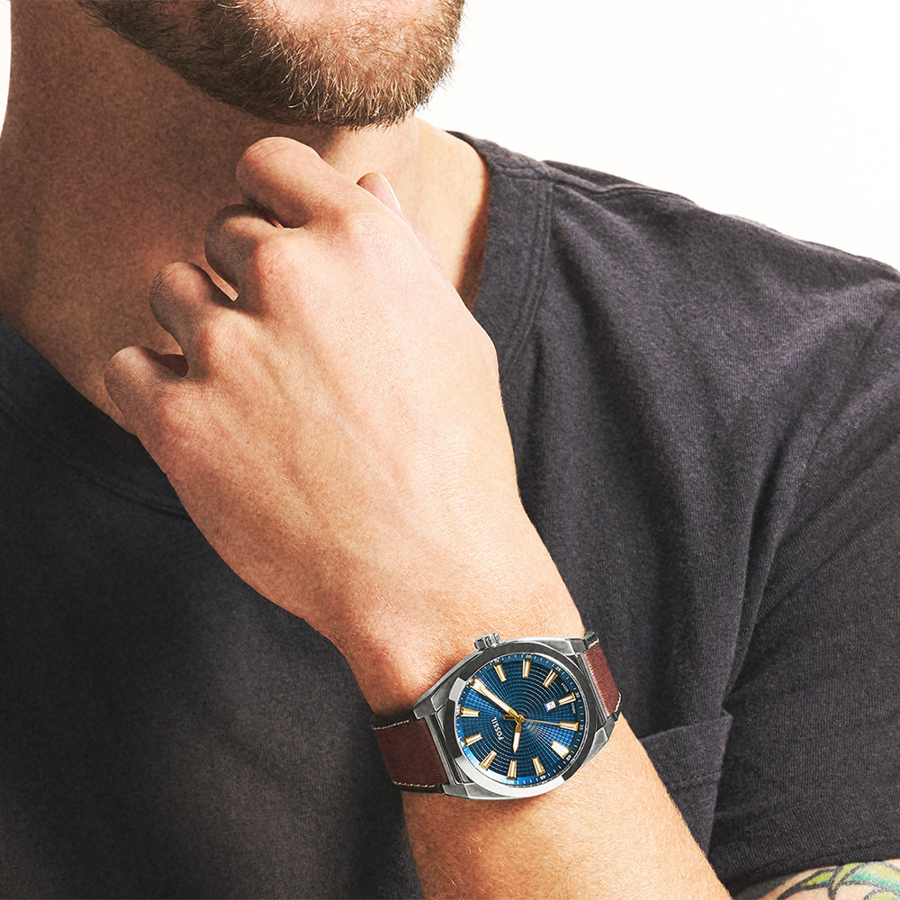 Fossil Everett FS6115 Men's Stainless Steel Chronograph Watch - Water Resistant, Date Display - Perfect for Business, Casual & Formal Wear
