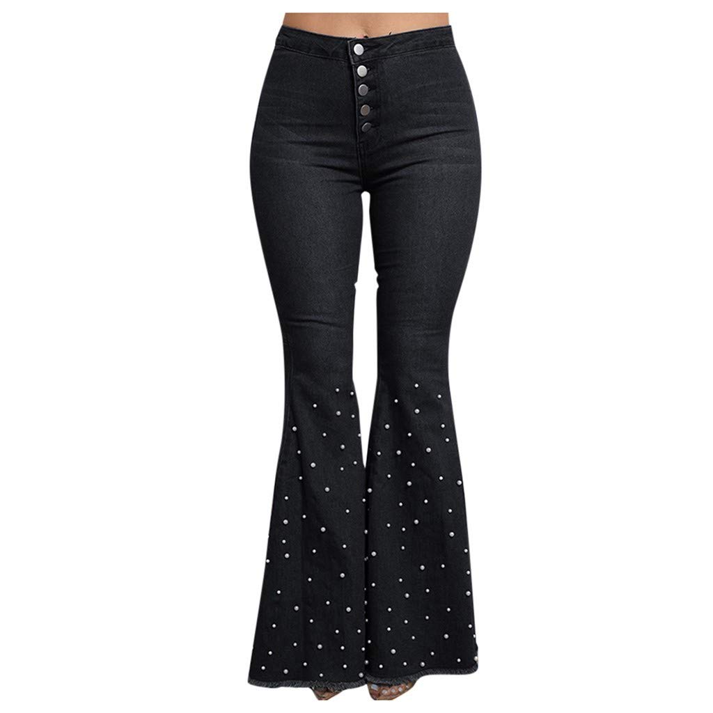 Stylish Women's High Rise Bootcut Jeans - Slimming Stretch Denim Flare Pants with Raw Hem | Perfect for Casual Wear, Office Outfits & Night Out Looks