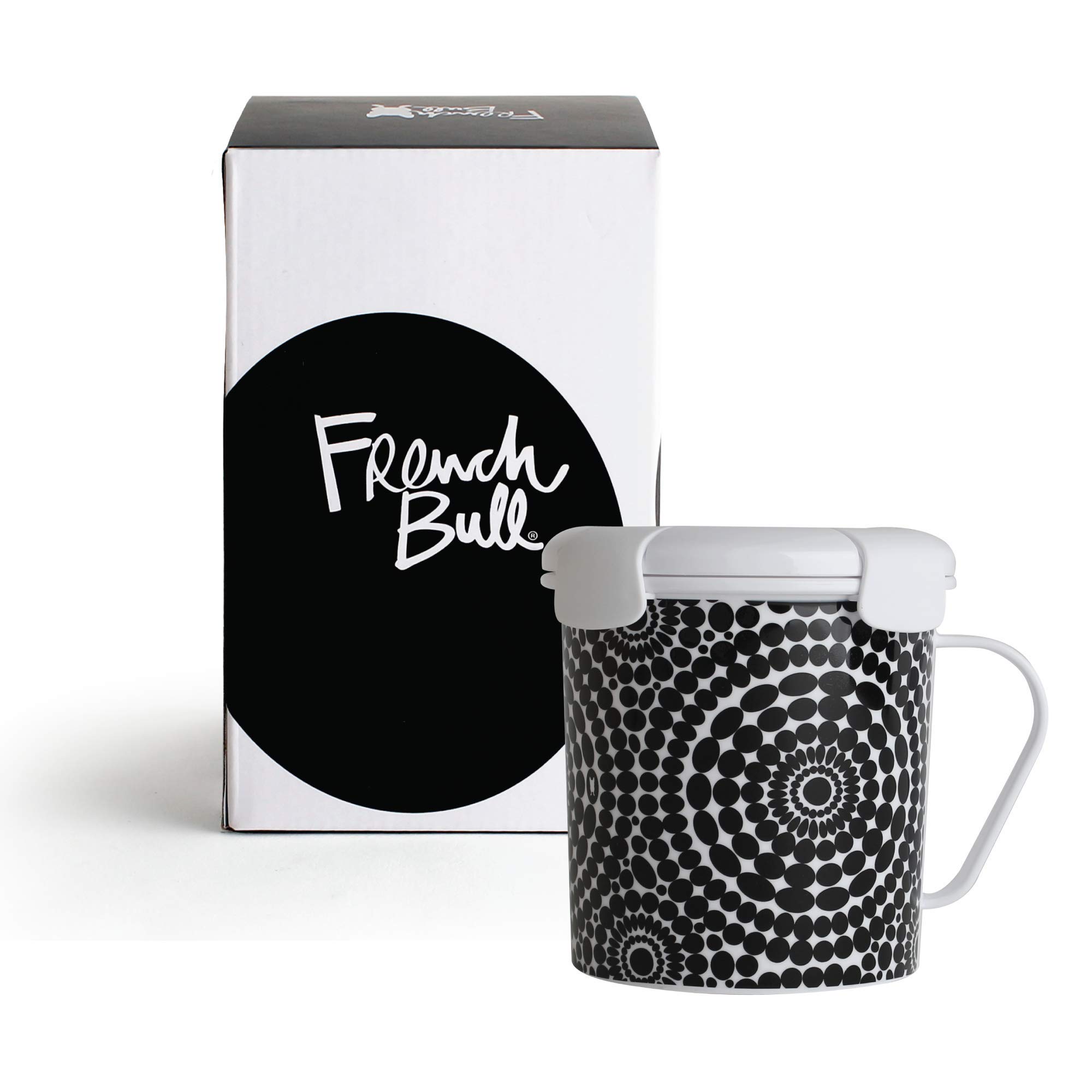 French Bull 23 oz Soup Mug with Handle & Vented Lid - Leak Proof, Microwave & Dishwasher Safe Food Storage Container - Cool Grip Technology - Airtight Lunch Travel Mug - Set of 6 - Perfect for Office, Picnics & Meal Prep