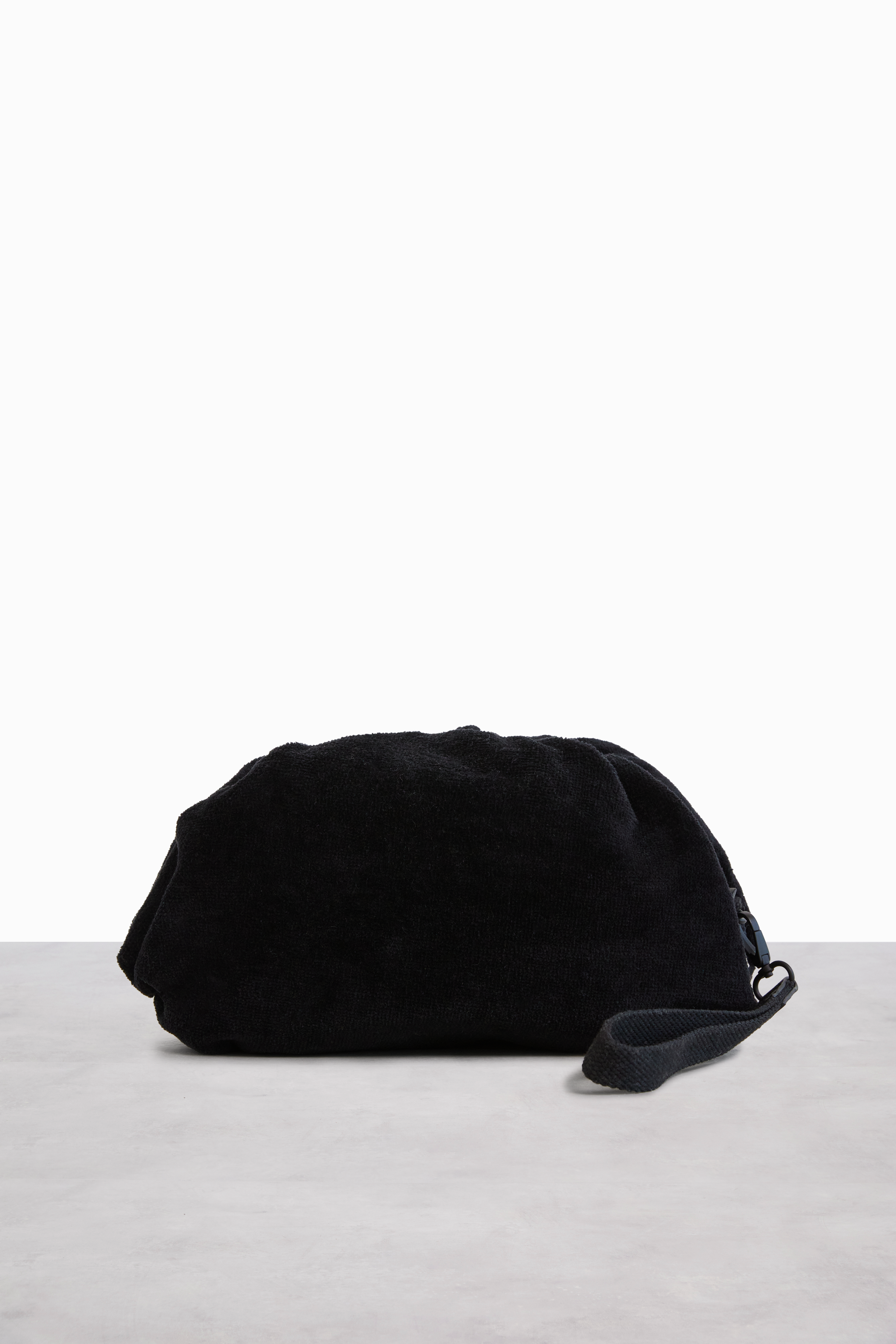 Black Terry Cosmetic Clutch Bag for Women - Soft Travel Makeup Pouch - Perfect for Gym, Beach & Everyday Essentials Storage